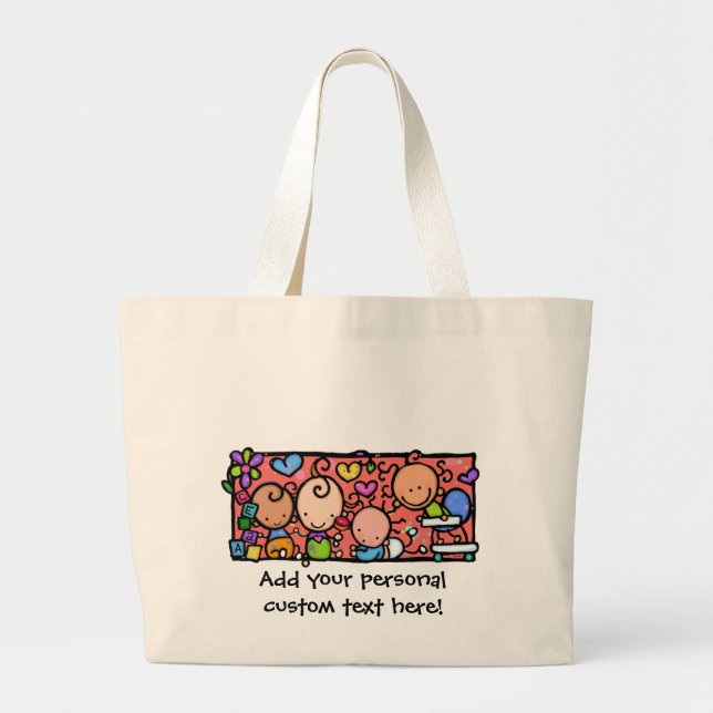 Happy Little Babies. Customisable tote (Front)