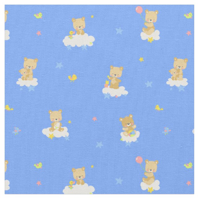 Happy Little Bear Fabric (Close Up)