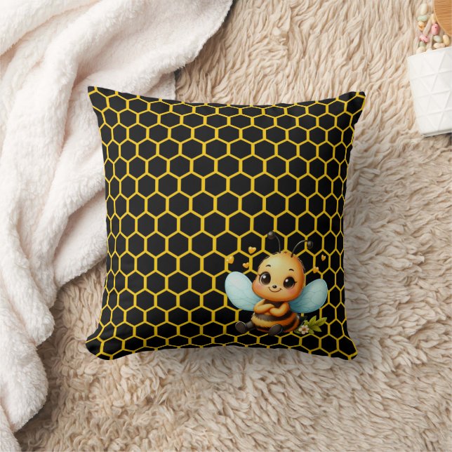 Happy Little Bee Cushion (Blanket)