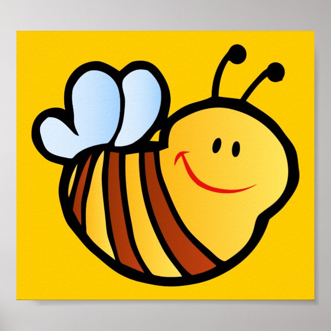 HAPPY LITTLE BUMBLEBEE BEE CARTOON CUTE HONEY INSE POSTER (Front)