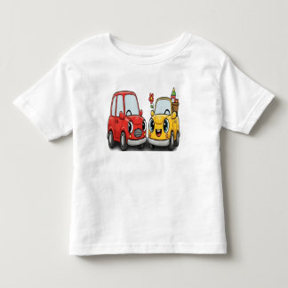 Happy Little Cars: Red and Yellow Best Friends Toddler T-Shirt
