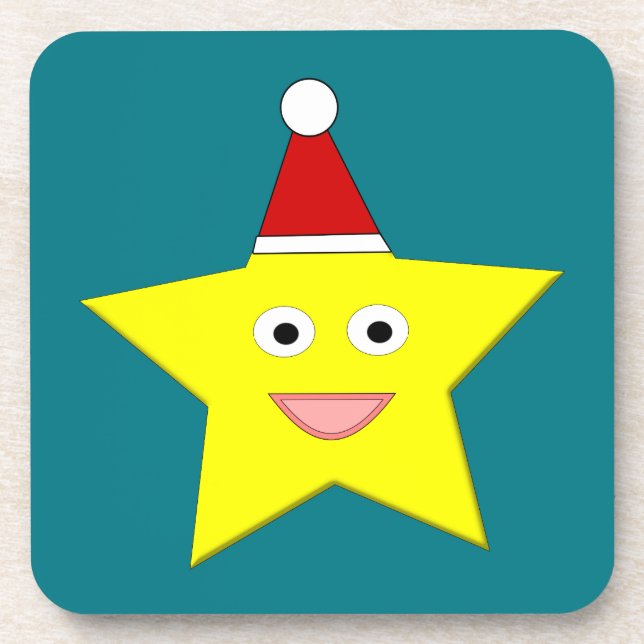 Happy Little Christmas Star Coaster (Front)