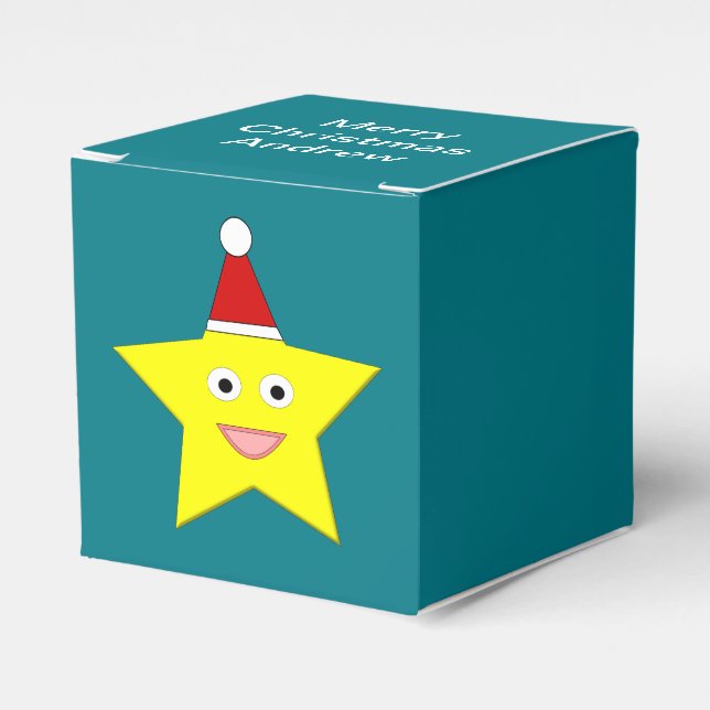 Happy Little Christmas Star Custom Favour Box (Front Side)
