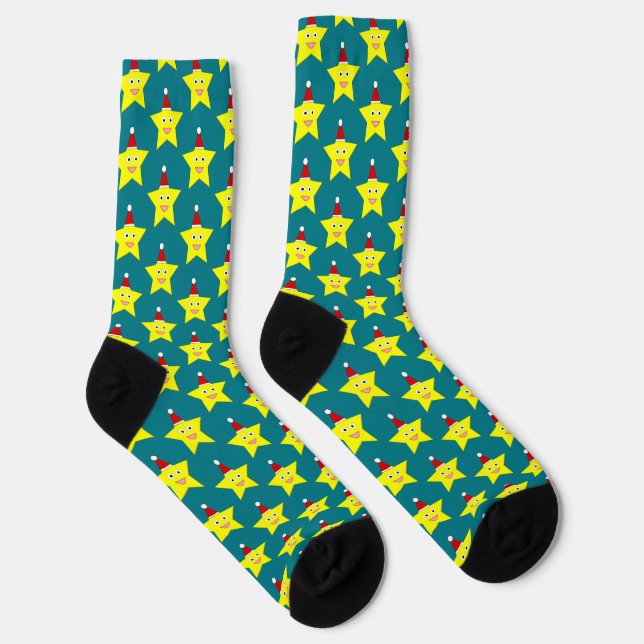 Happy Little Christmas Star Patterned Socks (Right)