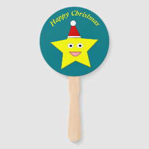 Happy Little Christmas Star Personalised Hand Fan