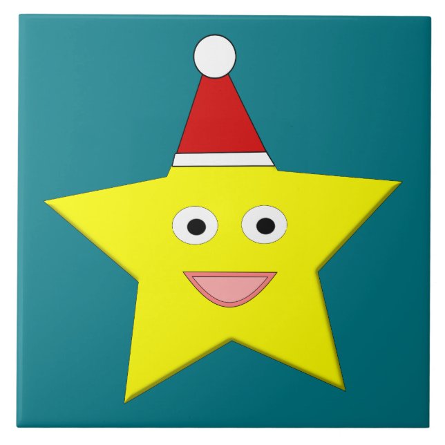 Happy Little Christmas Star Tile (Front)