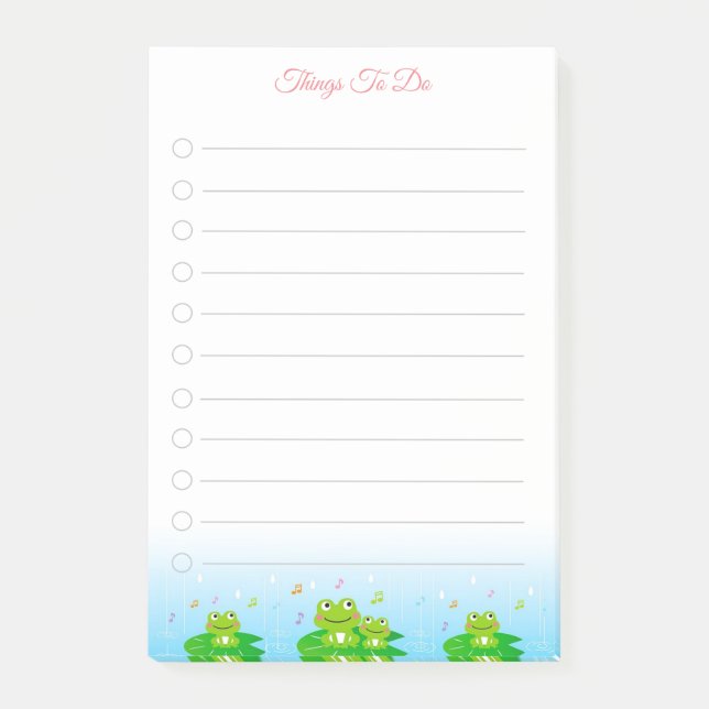 Happy Little Frogs Things To Do Post-it Notes (Front)