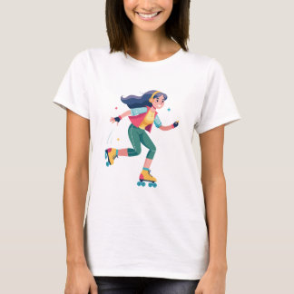 Happy Little Girl Skating T-Shirt