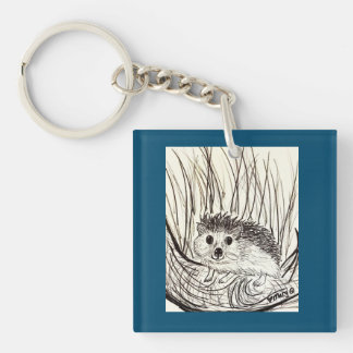 Happy Little Hedgehog Key Ring