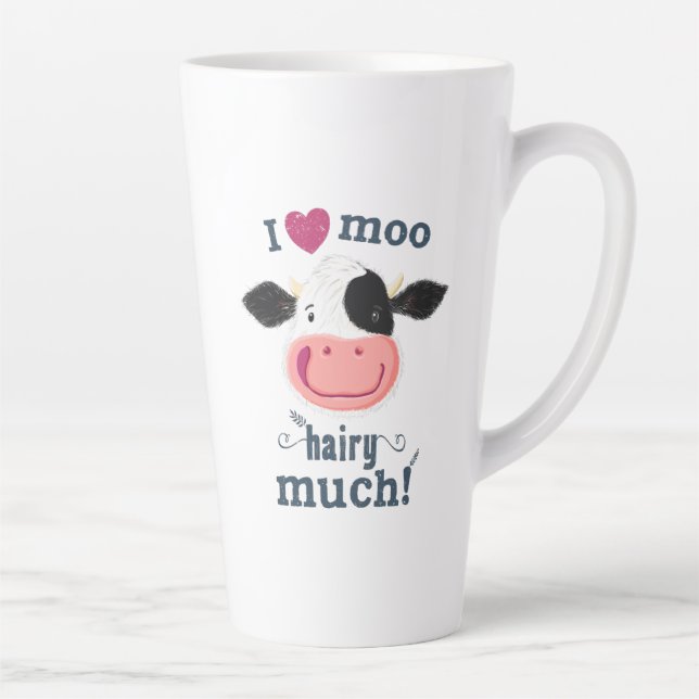 Happy Little Holstein Cow Loves Moo! Latte Mug (Right)