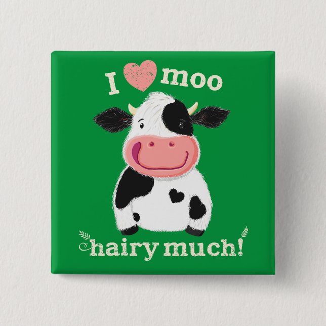 Happy Little Holstein Loves You 15 Cm Square Badge (Front)