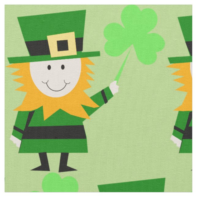 Happy Little Leprechaun Fabric (Close Up)
