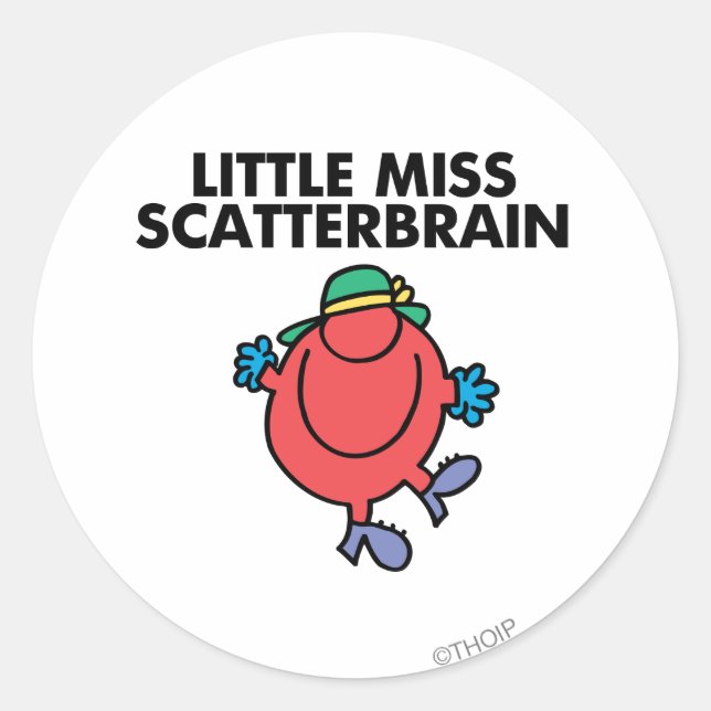 Happy Little Miss Scatterbrain Classic Round Sticker (Front)