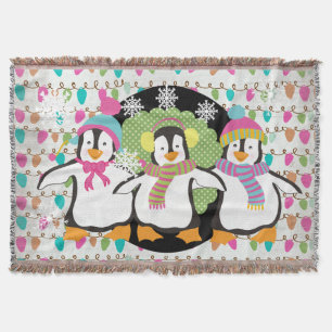 Happy Little Penguins Holiday Throw