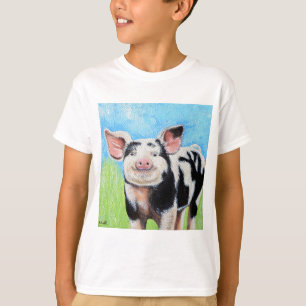Happy Little Pig Painting T-Shirt