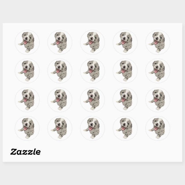 Happy Little Pup 1.0 Classic Round Sticker (Sheet)