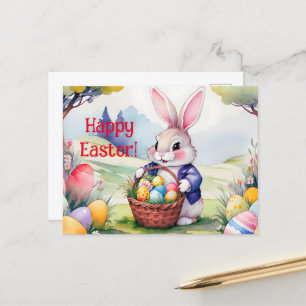 Happy little rabbit 1, Easter Postcard
