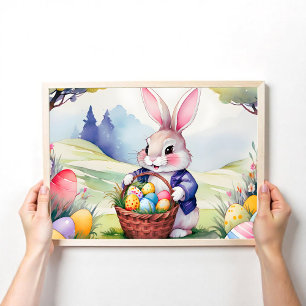 Happy little rabbit 1, Easter Poster