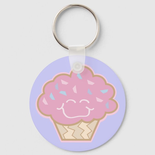 happy little strawberry cupcake key ring (Front)