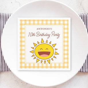 Happy Little Sunshine Kids Birthday Party Napkin