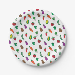 Happy Little Veggie Friends Paper Plate