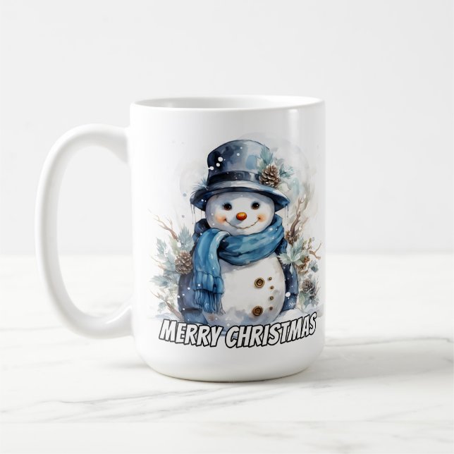 Happy Little Wintertime Snowman Coffee Mug (Left)