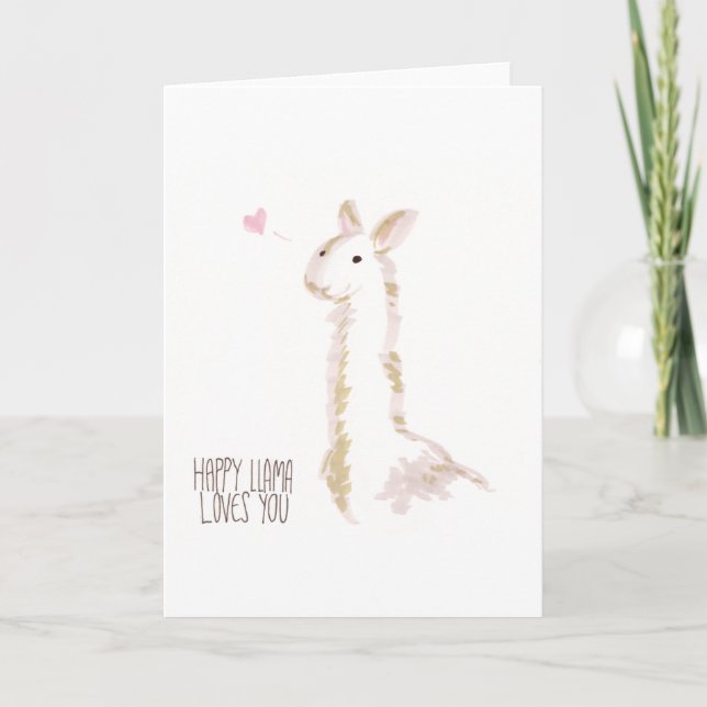 Happy Llama Loves You Card (Front)