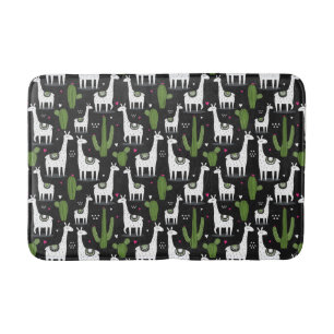 Happy Llama Pattern Bath Mat