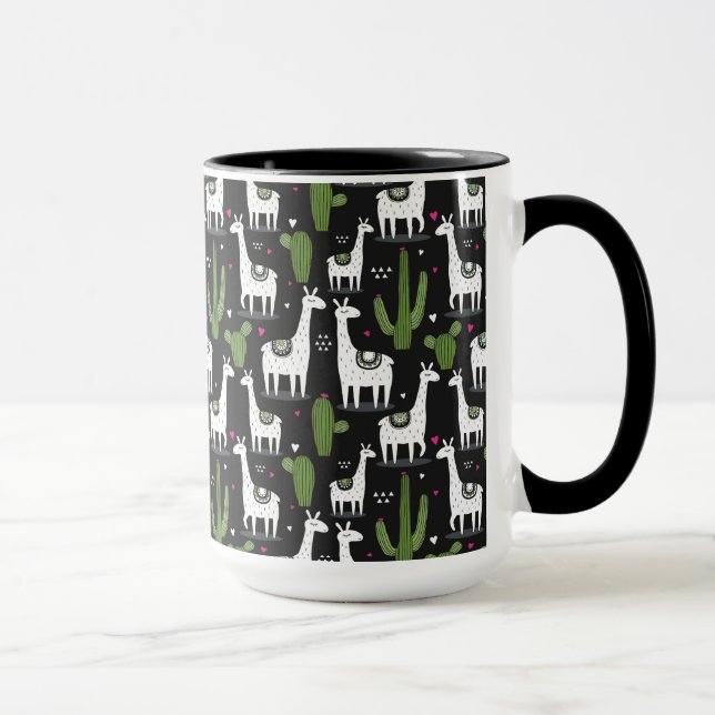 Happy Llama Pattern Mug (Right)