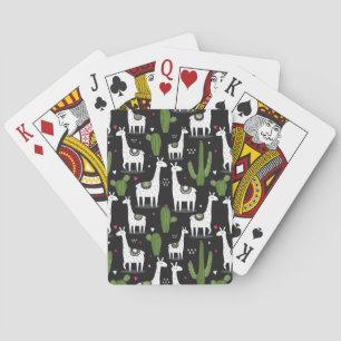 Happy Llama Pattern Playing Cards