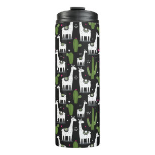 Happy Llama Pattern Thermal Tumbler