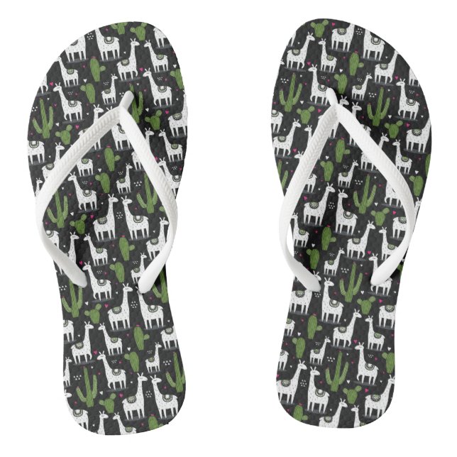 Happy Llama Pattern Thongs (Footbed)