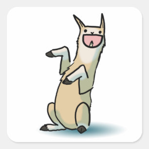 Happy Llama Square Sticker