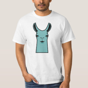 Happy Llama Teal Drawing T-Shirt