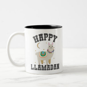 Happy Llamadan Funny Ramadan Cute Alpaca Gift Two-Tone Coffee Mug