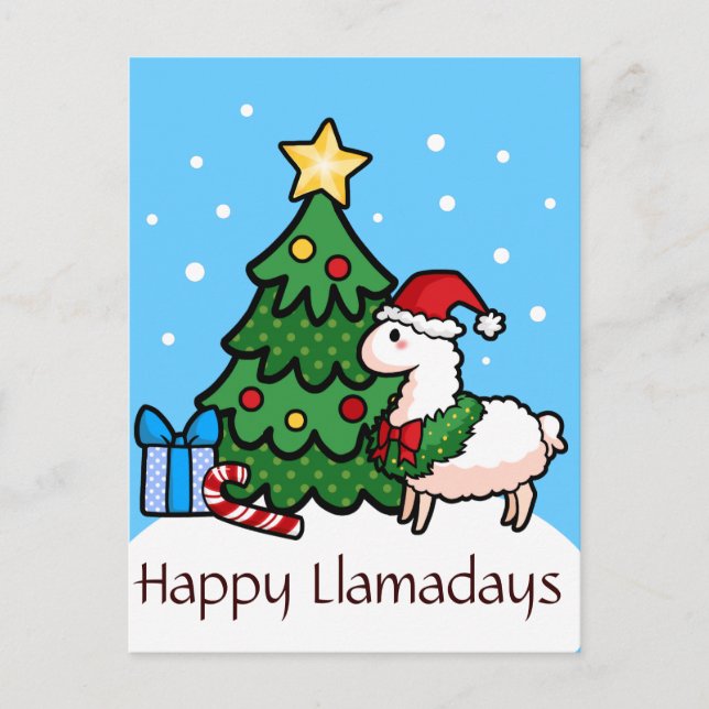 Happy Llamadays Postcard (Front)