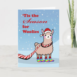 Happy Llamadays Tis the Season for Woolies Cute Card