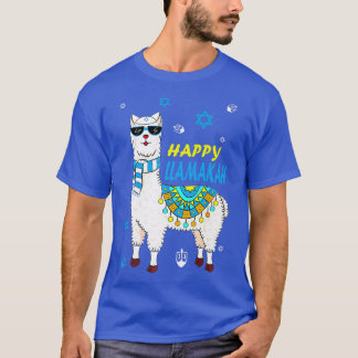 Happy Llamakah Chanukah Llama Dreidel Hanukkah Jew T-Shirt