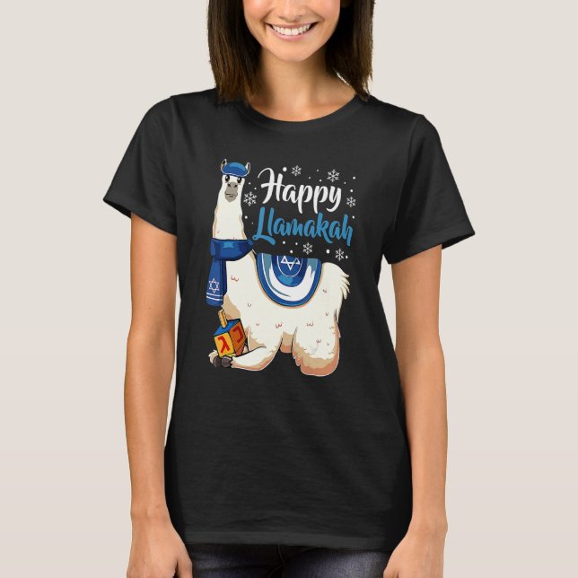 Happy Llamakah Hanukkah Chanukkah Jewish Holiday M T-Shirt (Front)