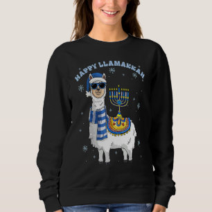 Happy Llamakkah Hanukkah Llama Chanukah Alpaca Gir Sweatshirt