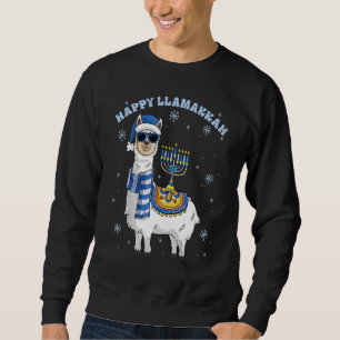 Happy Llamakkah Hanukkah Llama Chanukah Alpaca Gir Sweatshirt