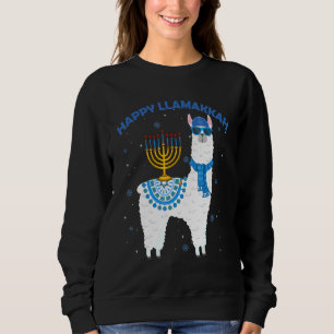 Happy Llamakkah Hanukkah Llama Chanukah Alpaca Wom Sweatshirt