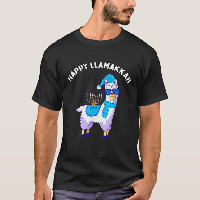 Happy Llamakkah Hanukkah Llama Chanukah Alpaca Wom T-Shirt (Front)