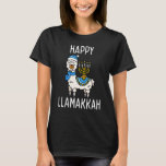 Happy Llamakkah Hanukkah Llama Menorah Chanukah Al T-Shirt<br><div class="desc">Happy Llamakkah Hanukkah Llama Menorah Chanukah Alpaca  2</div>