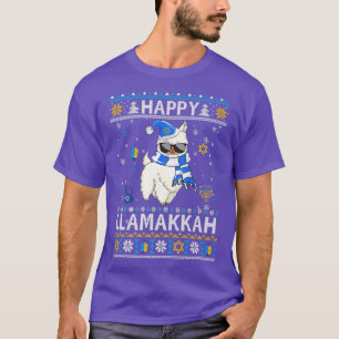 Happy Llamakkah Hanukkah Llama Ugly Hanukkah Sweat T-Shirt