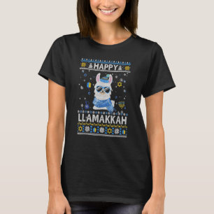 Happy Llamakkah Hanukkah Llama Ugly Hanukkah Sweat T-Shirt