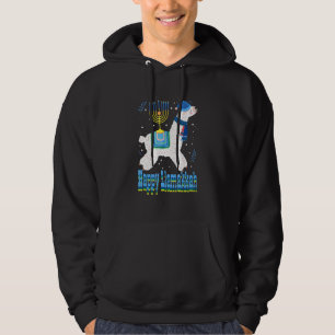Happy Llamakkah Menorah Hanukkah Llama Cute Alpaca Hoodie