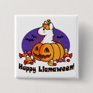 Happy Llamaween 15 Cm Square Badge