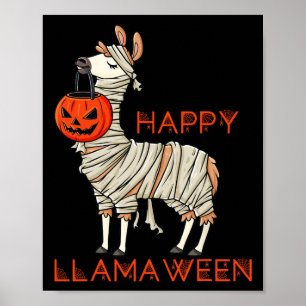 Happy Llamaween Fun Halloween Llama Girls Boys Kid Poster