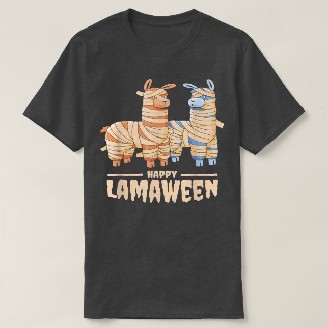 Happy Llamaween Funny Cute Llama Lover Halloween M T-Shirt (Design Front)